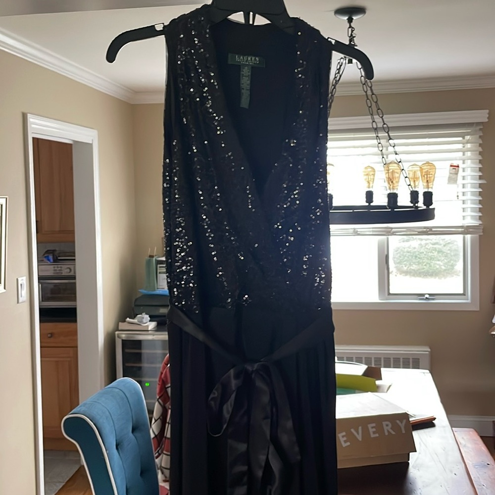 Black sequin Ralph Lauren gown